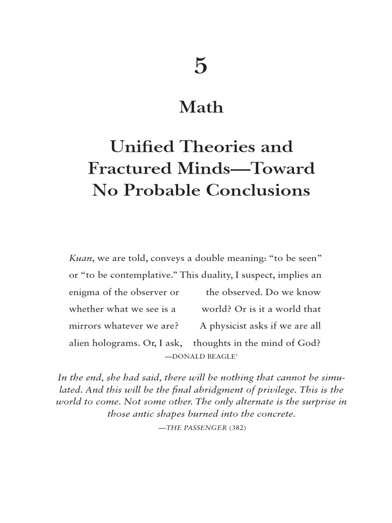 Math Uni Ed Theories and Fractured Minds-Toward No Probable Conclusions ...