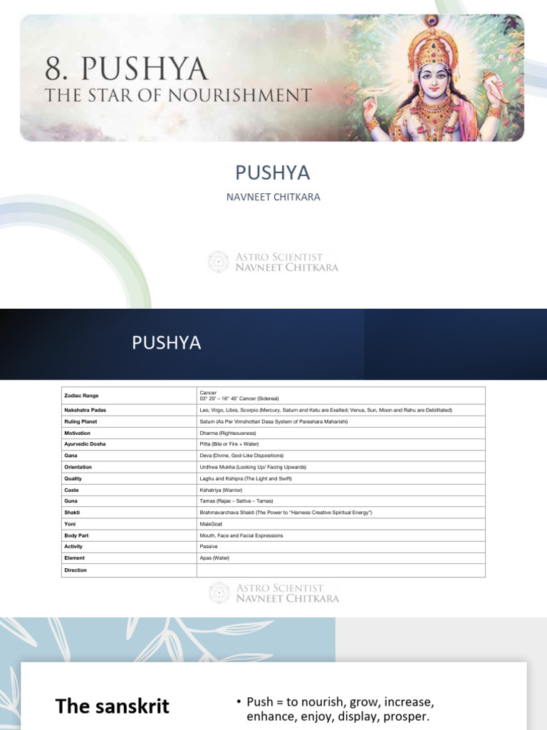 NKS15 Pushya | PDF | Planets In Astrology