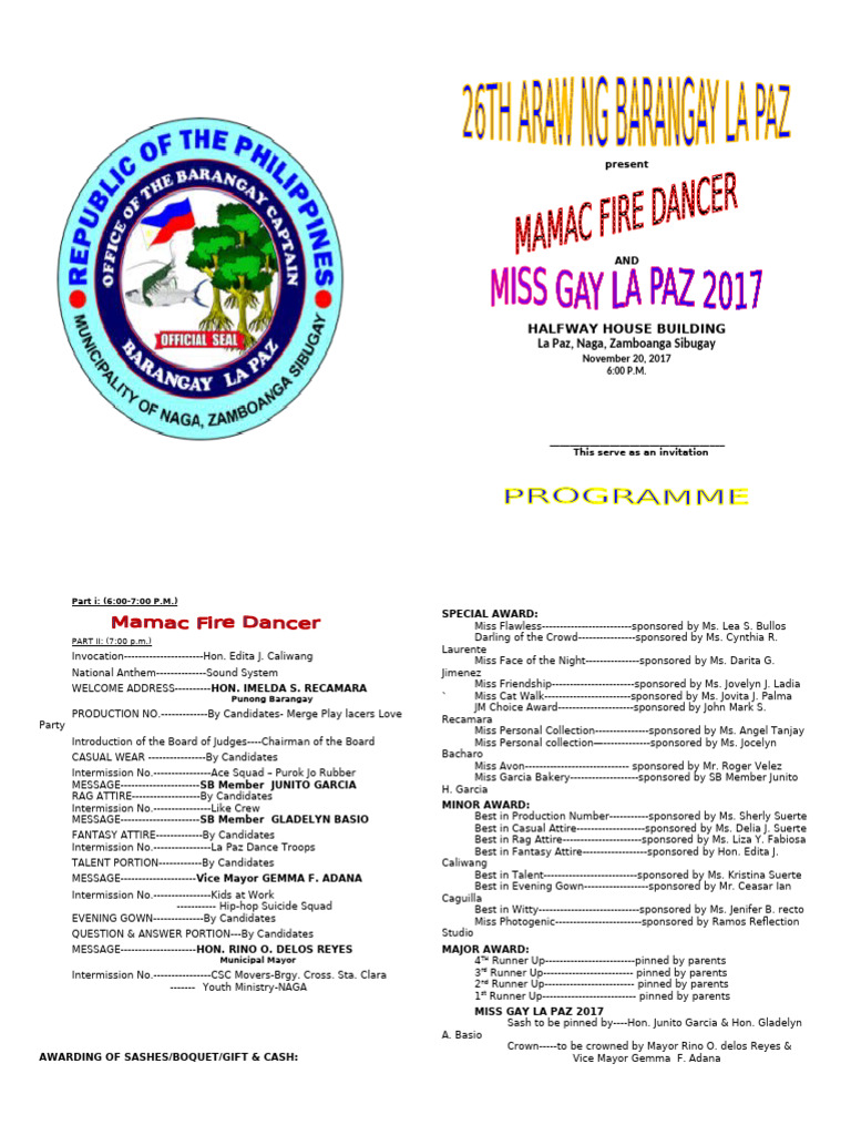 26th Araw Program | PDF