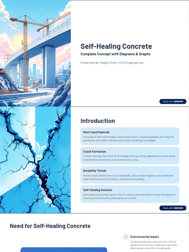 Self Healing Concrete | PDF | Concrete | Materials