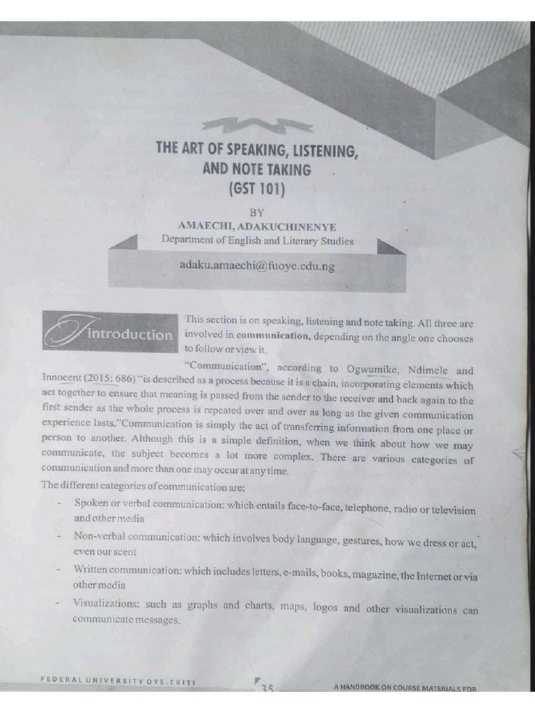 GST 101 - Note-1 - Efosa Frank HD | PDF