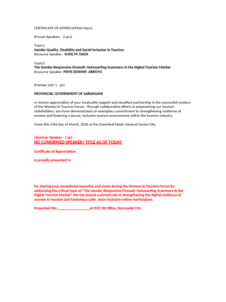 Certificate of Appreciation | PDF