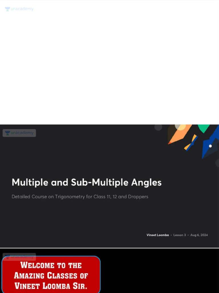 Multiple and Sub-Multiple Angles With Anno 1773772279828 | PDF