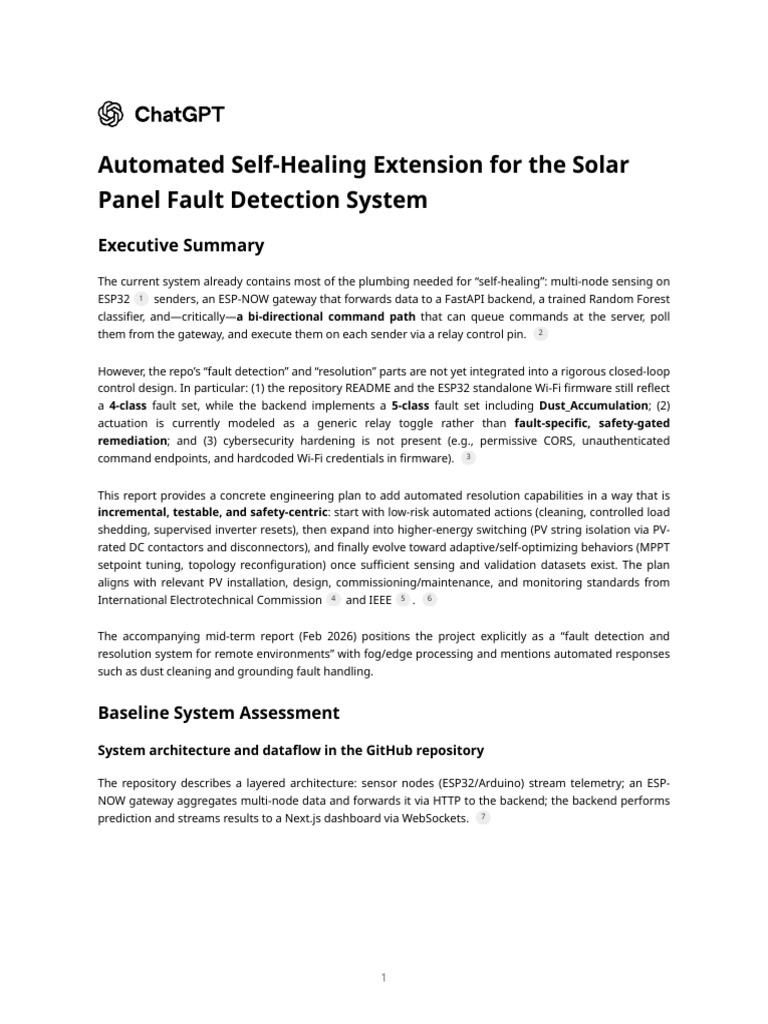 Automated Self-Healing Extension For The Solar Panel Fault Detection ...