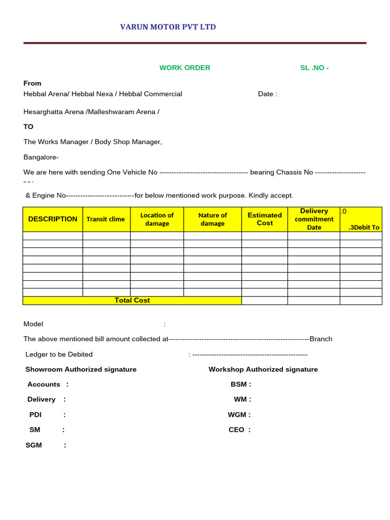 Work Order | PDF