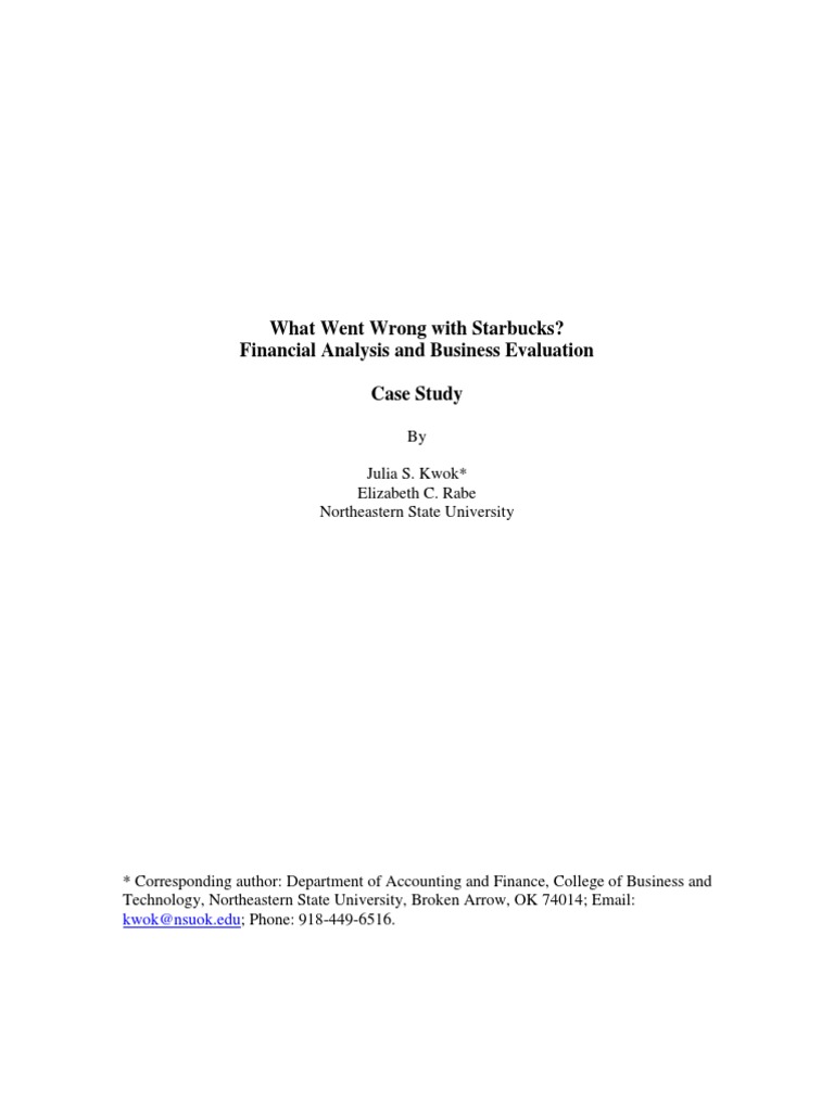 What Went Wrong With Starbucks - Financial and Business Analysis | PDF ...