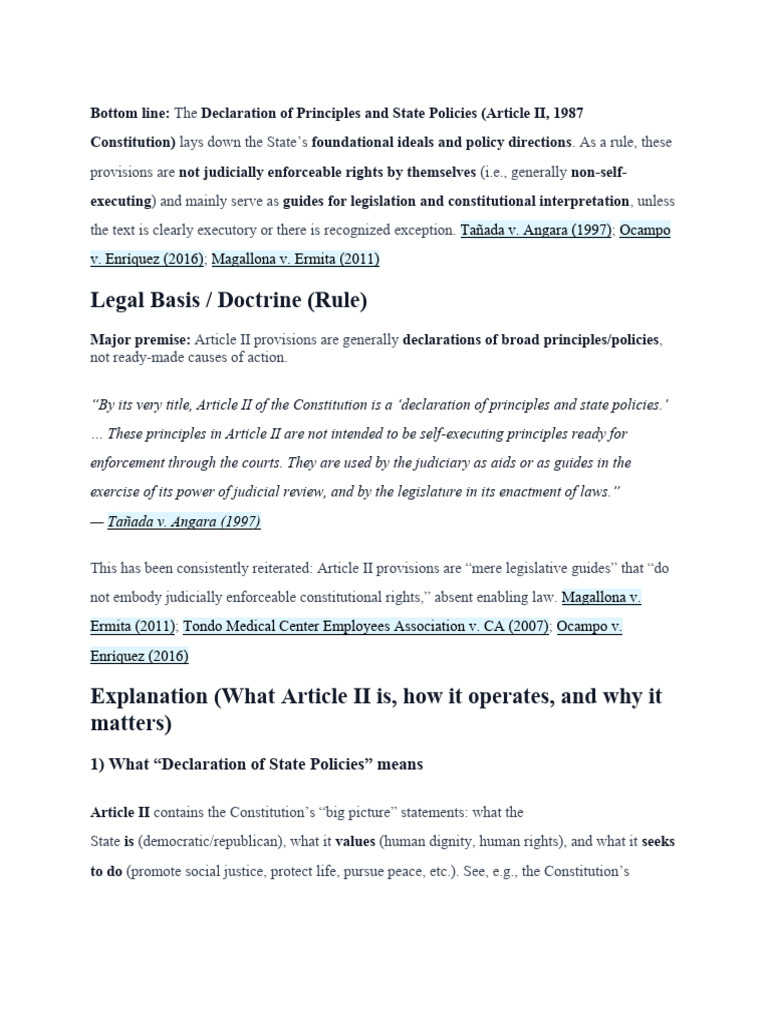 Declaration of State Policies | PDF | Cause Of Action | Constitution