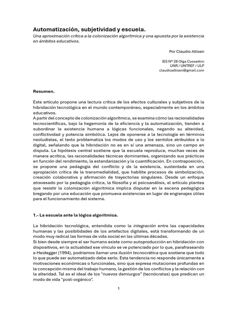 Automatismo X Claudio Altisen | PDF