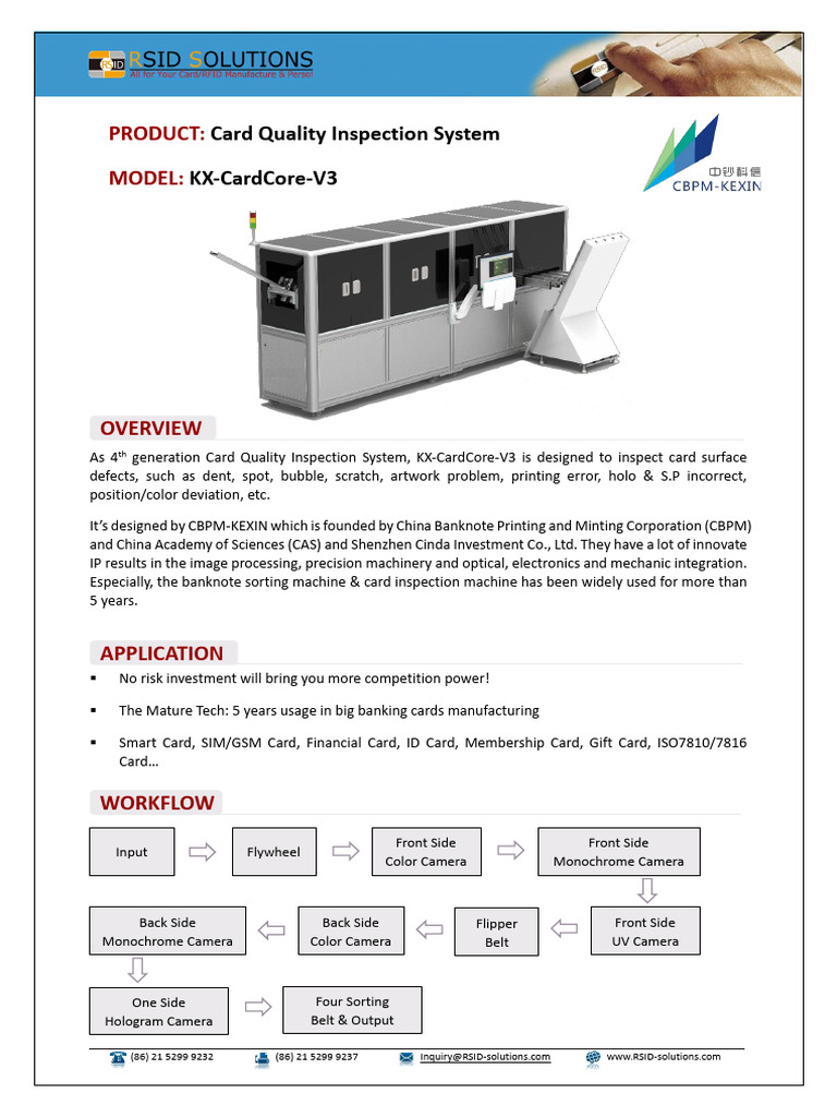 Card Inspection Machine | PDF