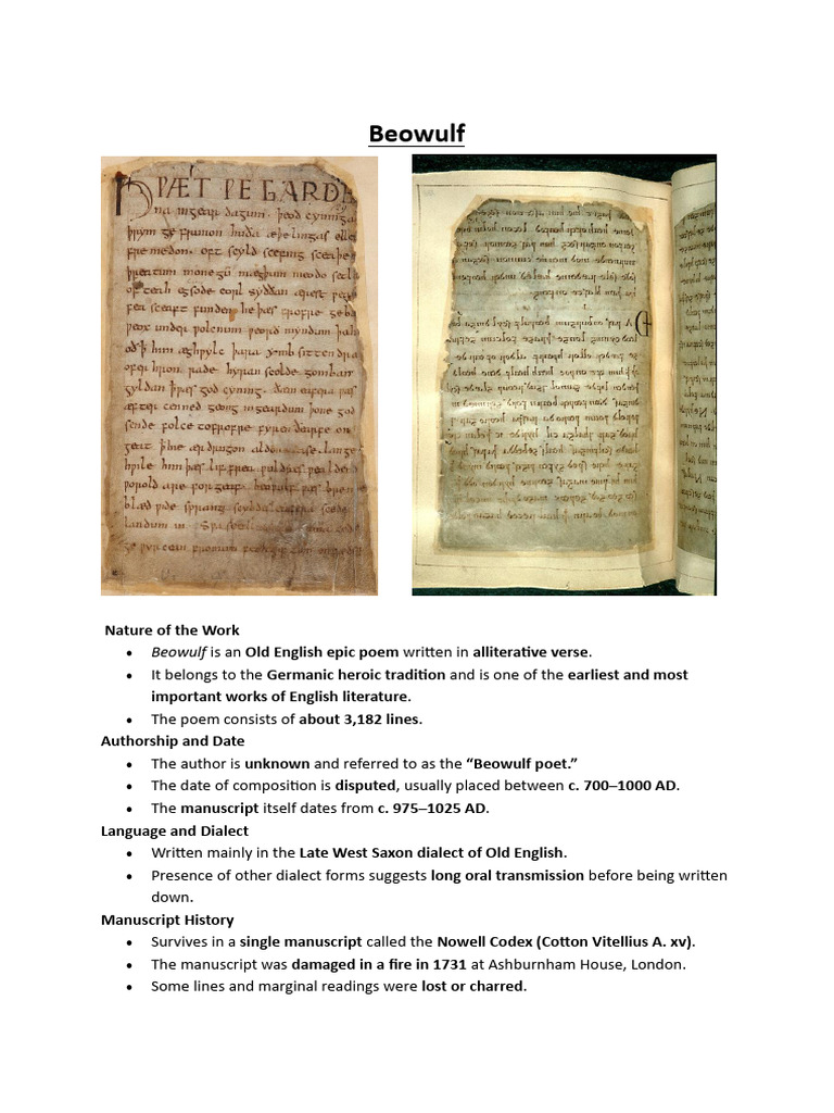 Beowulf Notes | PDF