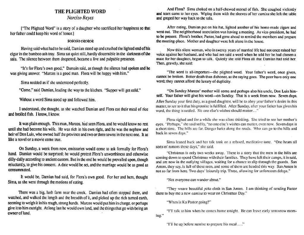 Plighted word of narciso reyes essays 04 image