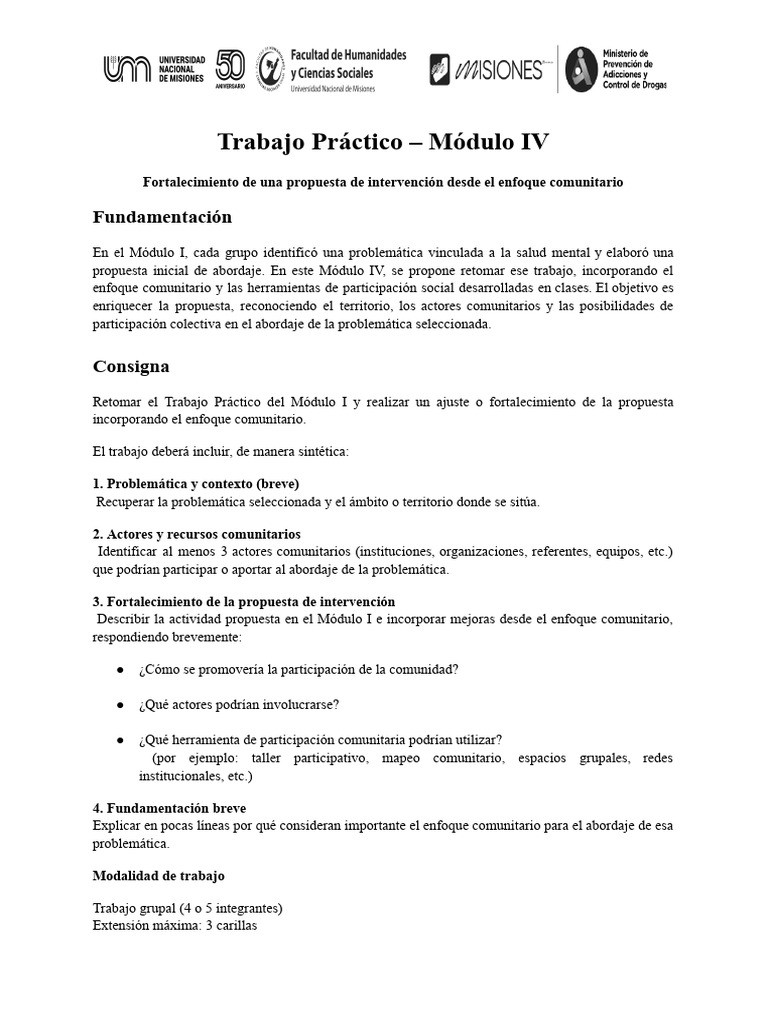 Trabajo Práctico - Módulo IV | PDF