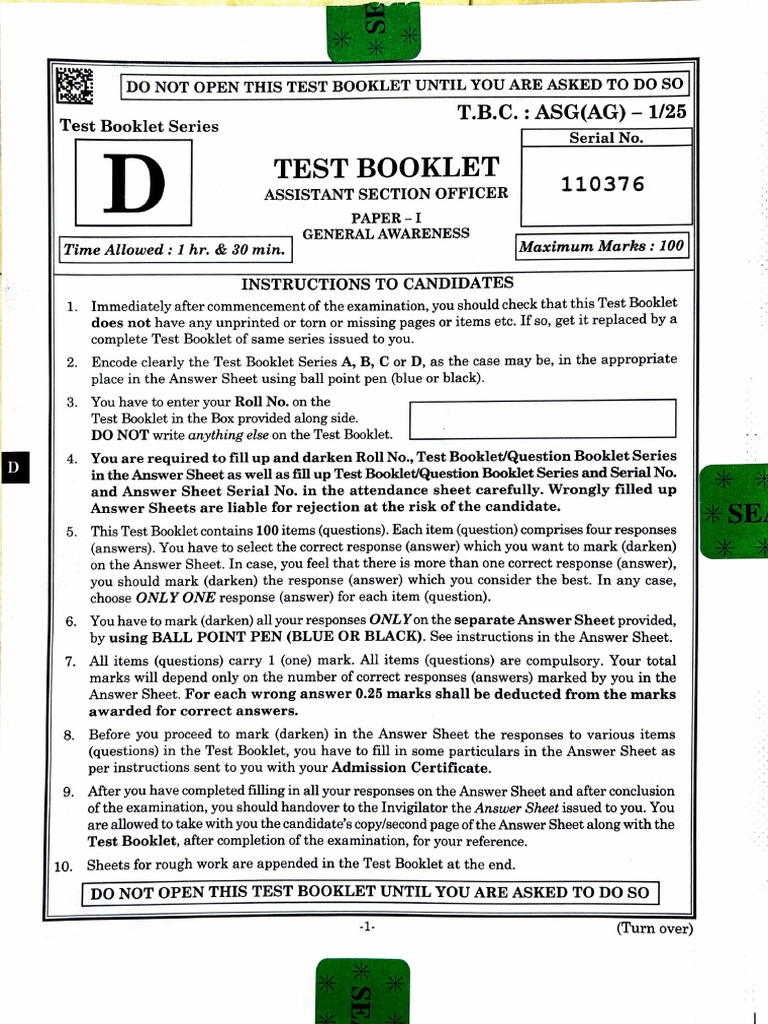 ASO General Studies | PDF