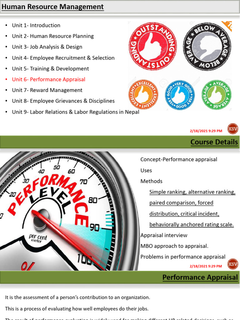 Unit 6 Performance Appraisal | PDF | Performance Appraisal | Business
