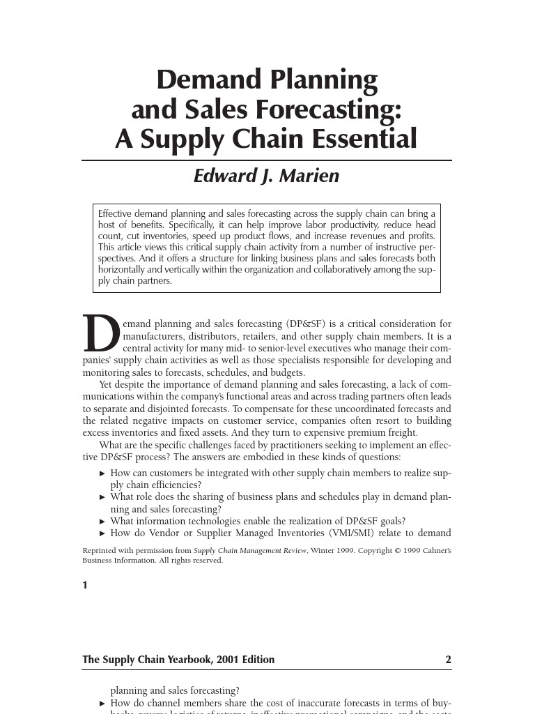 Demand Planning | PDF | Supply Chain Management | Forecasting