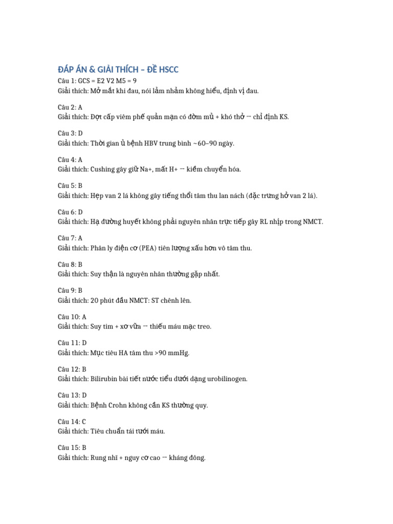Dap An Giai Thich HSCC | PDF