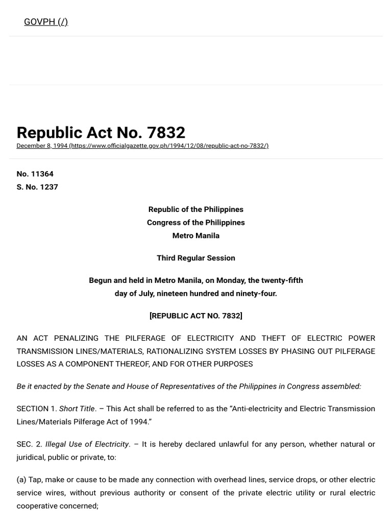 Republic Act No. 7832 | PDF