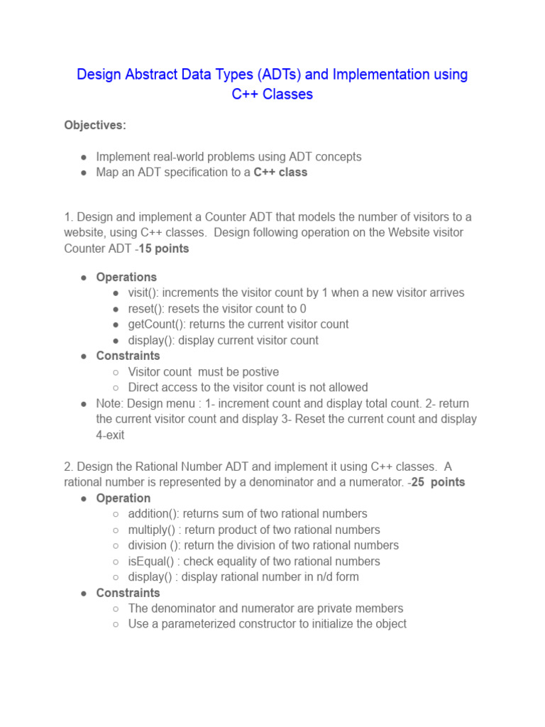 Data Structure Lab Using OOP-Assignment-1 | PDF