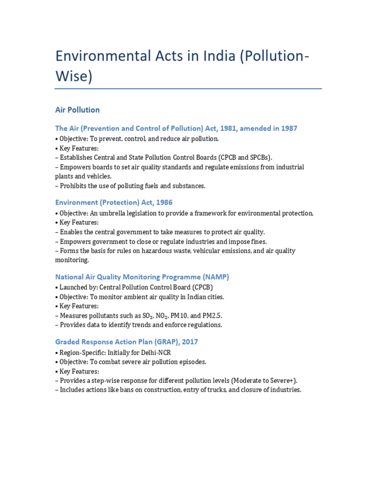 Complete Environmental Acts by Pollution Type | PDF | Waste | Air Pollution