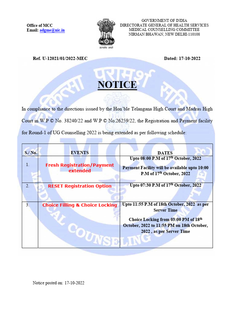 Notice For Re Opening of Registration | PDF
