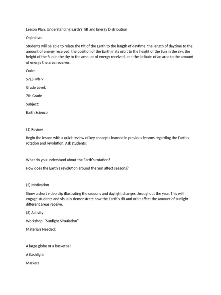 Lesson Plan | PDF