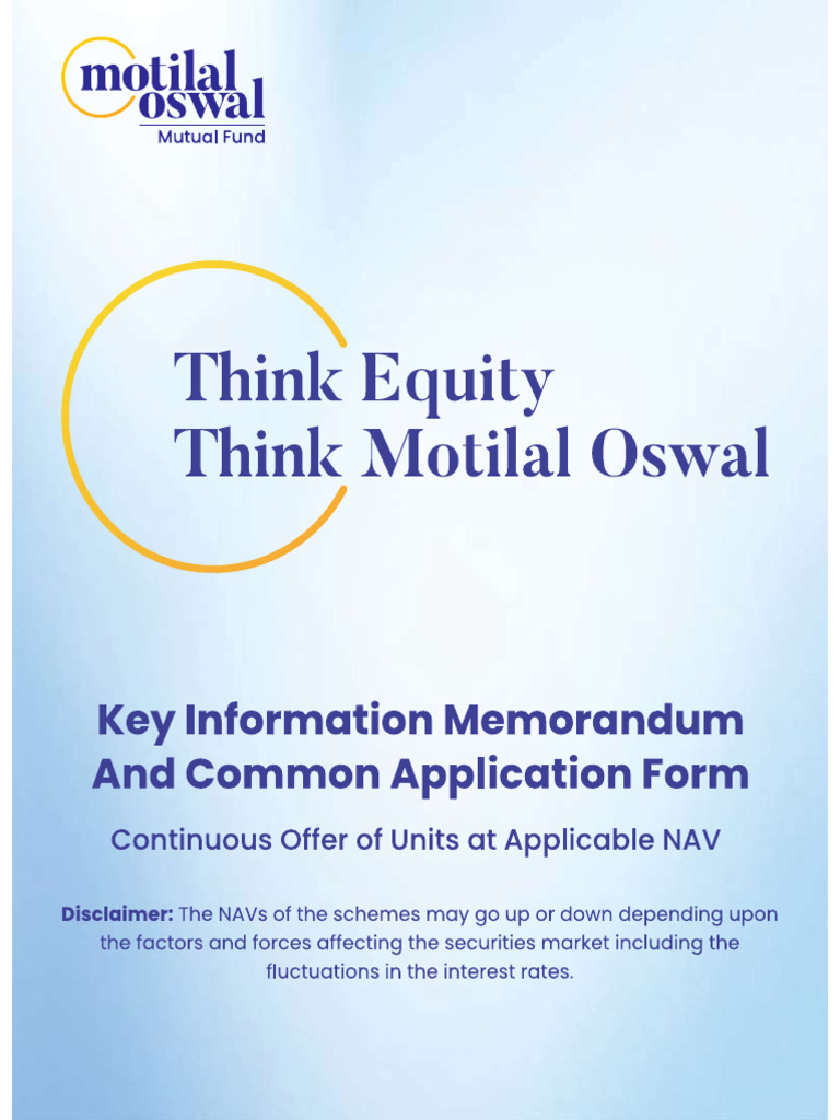 Motilal Amc Form | PDF