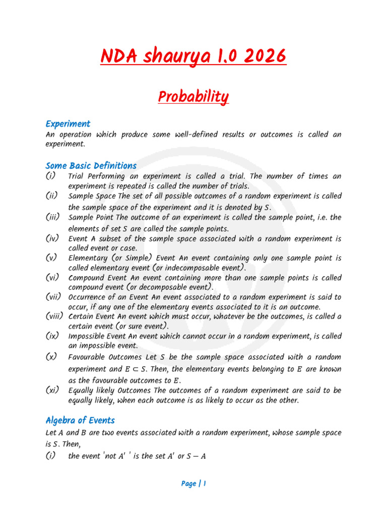 Probability Handwritten Notes | PDF | Random Variable | Probability ...