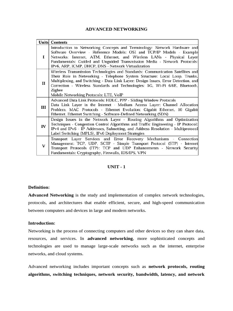 Advanced Networking | PDF | Computer Network | Network Topology