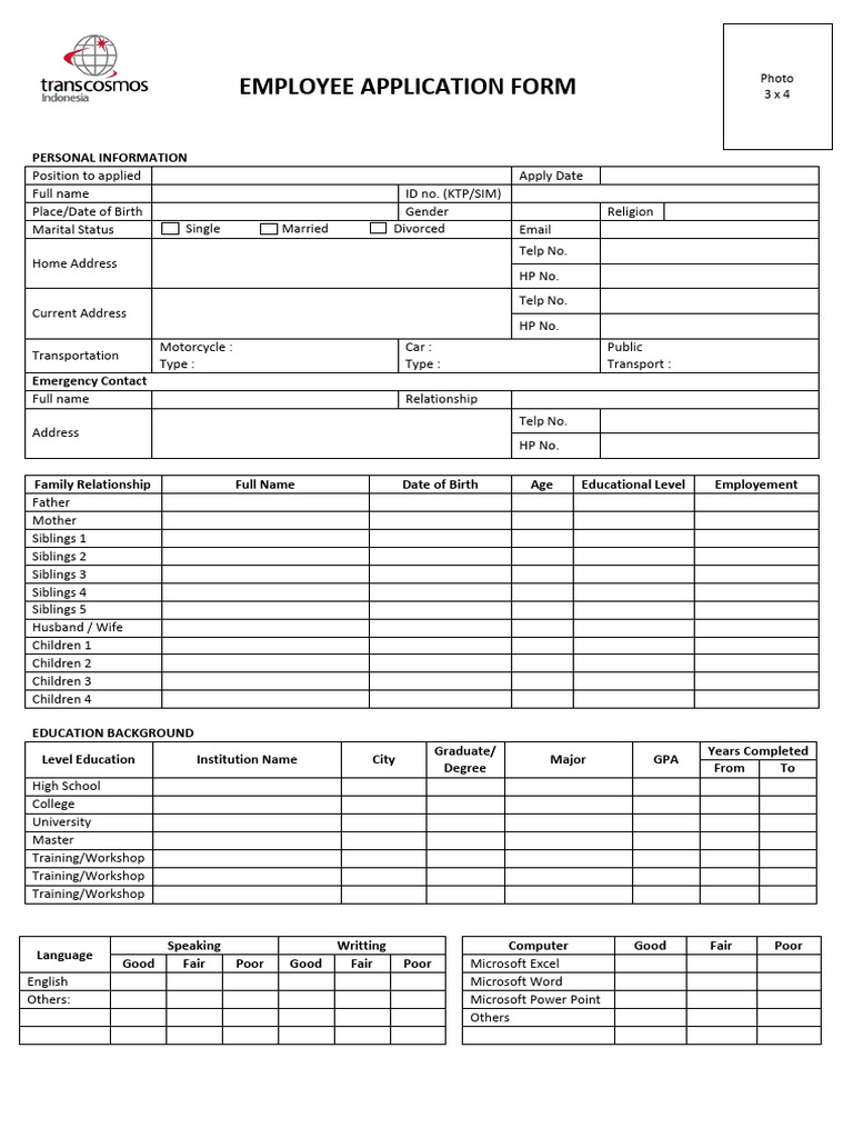 HRC - Forms - Employee Application - Rev2019 New | PDF | Recruitment