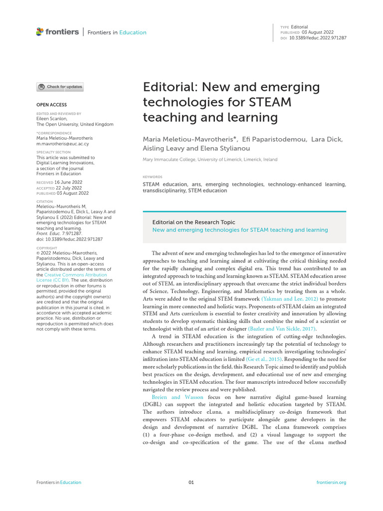 Editorial New and Emerging Technologies | PDF | Artificial Intelligence ...