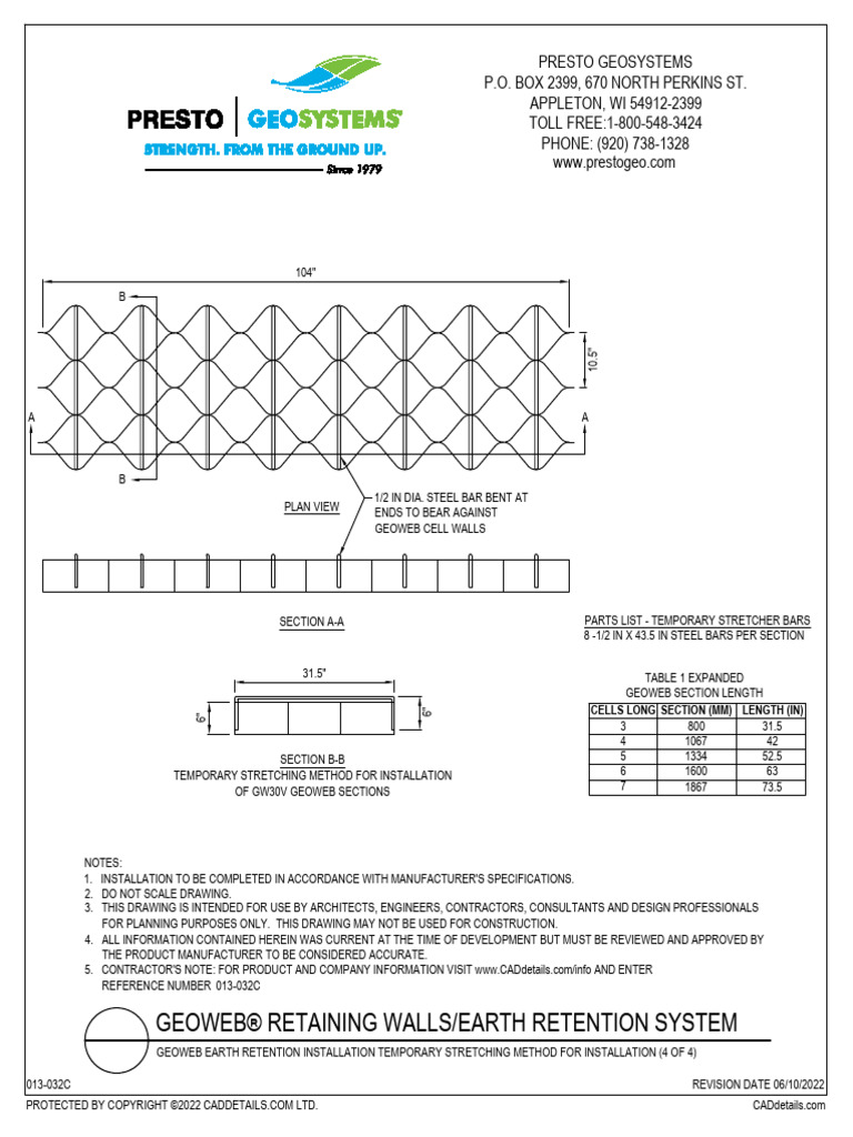 013-032c - Presto Geosystems - Geoweb Earth Retention Installation ...