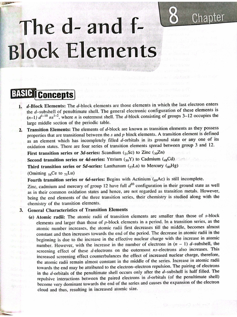 D and F Block Short Notes | PDF