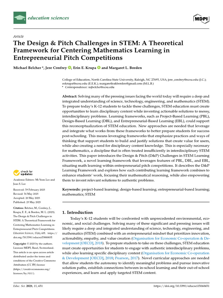 The Design and Pitch Challenges in STEM | PDF | Entrepreneurship ...