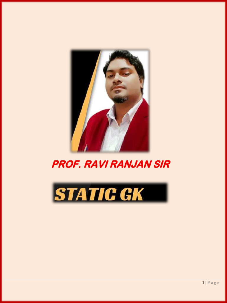 Static GK by Ravi Sir Topic Wise 2026 - Ab | PDF | Gujarat