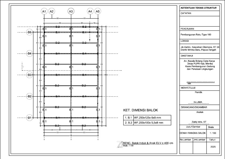 Ruko HJ .Jima-Model - Denah Balok | PDF