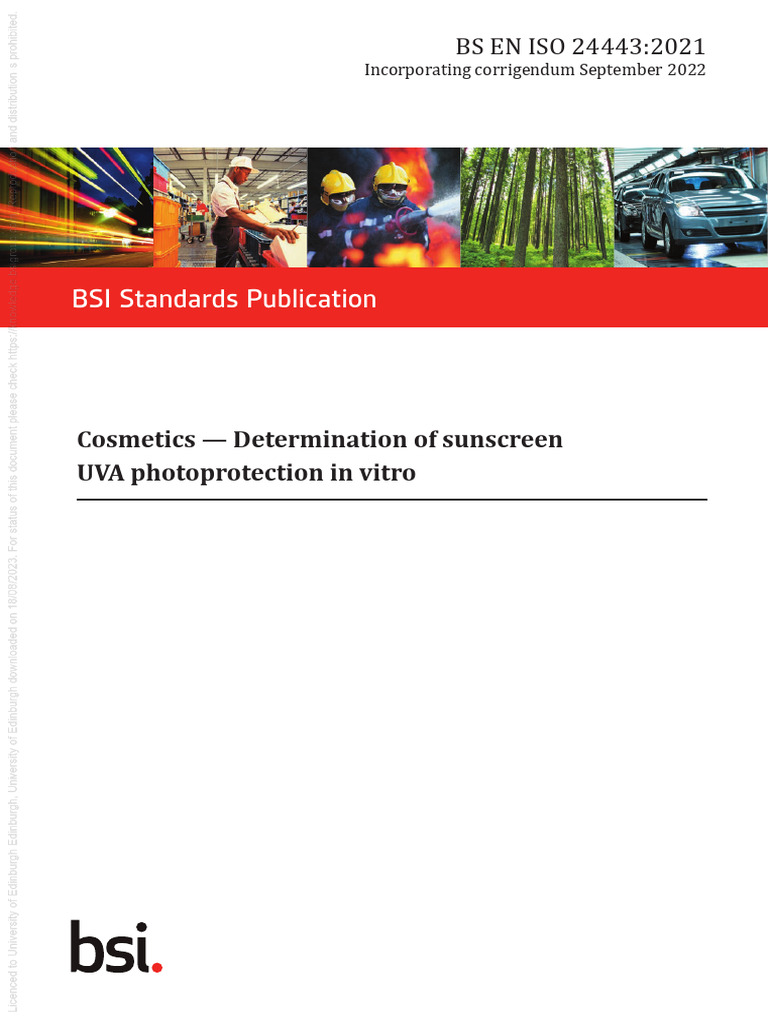 BS en Iso 24443-2021 | PDF | Sunscreen | Ultraviolet