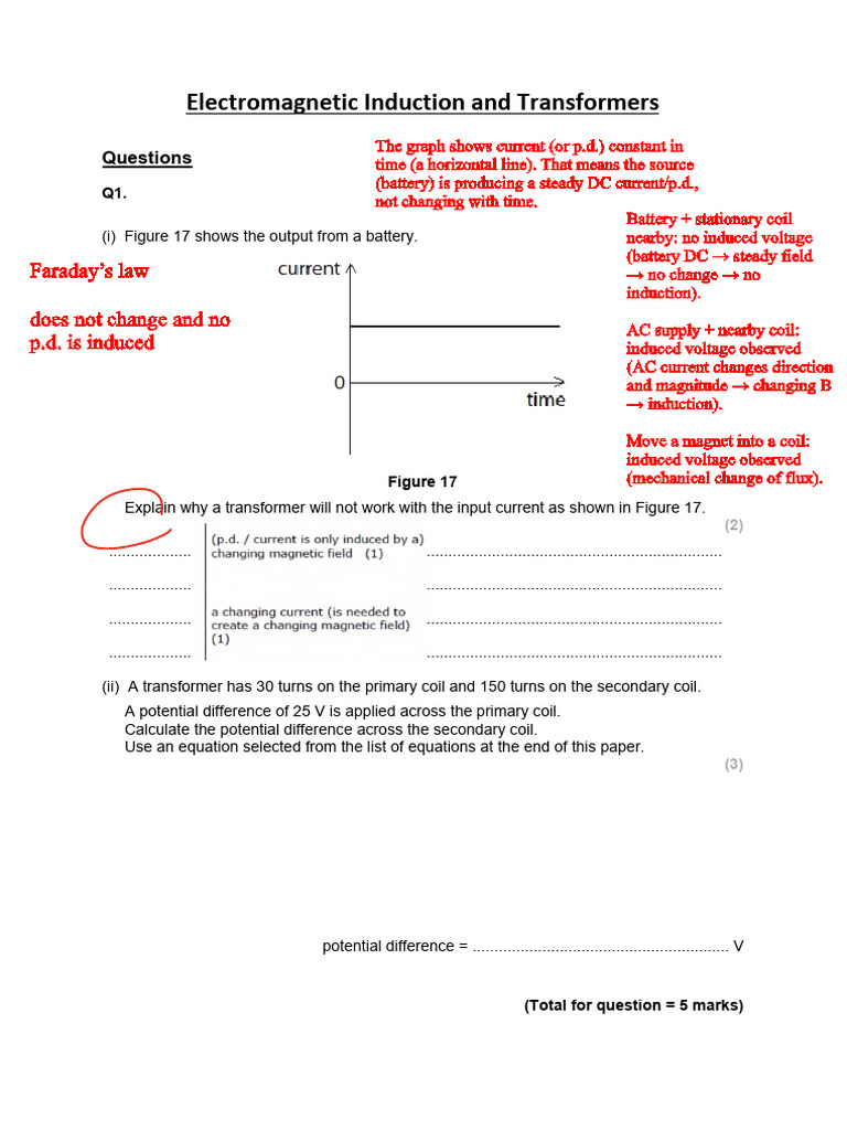 13.1 Electromagnetic Induction and Transformers 1 | PDF | Transformer ...
