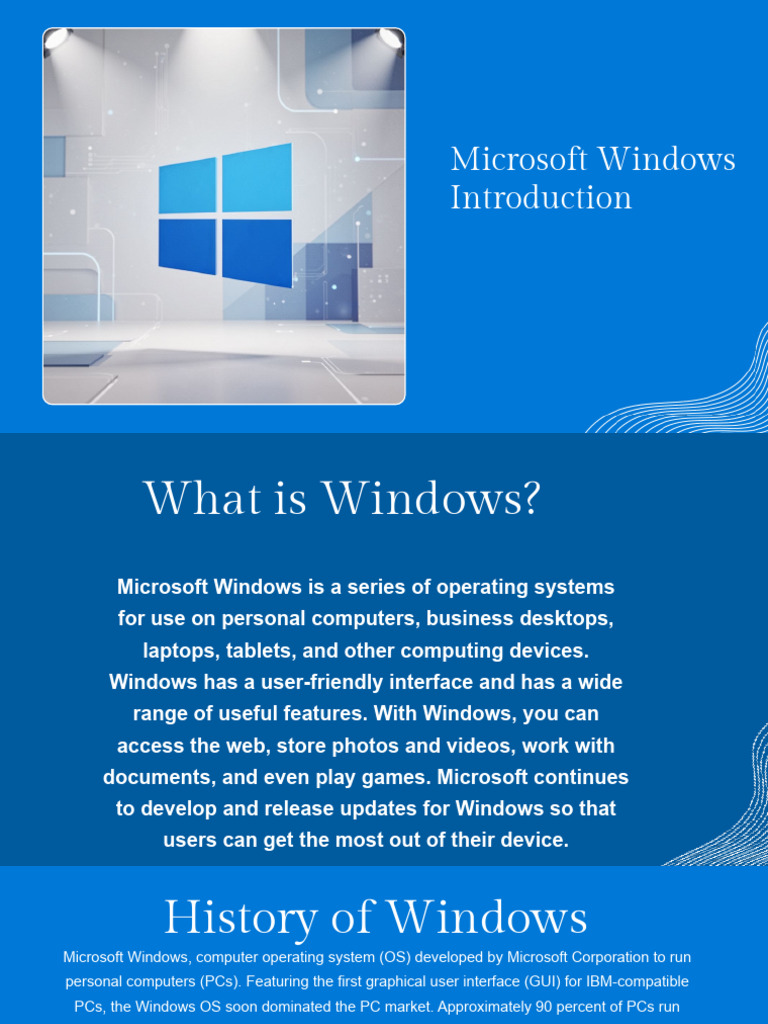 Presentation - Microsoft Windows An Introduction | PDF | Microsoft ...