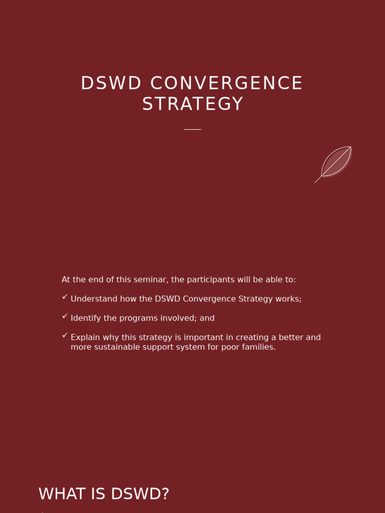 DSWD Convergence Strategy 3.3 | PDF