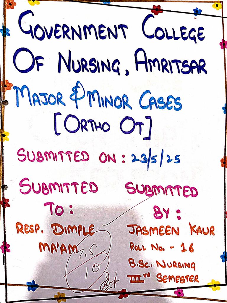 Major Minor Ortho OT | PDF