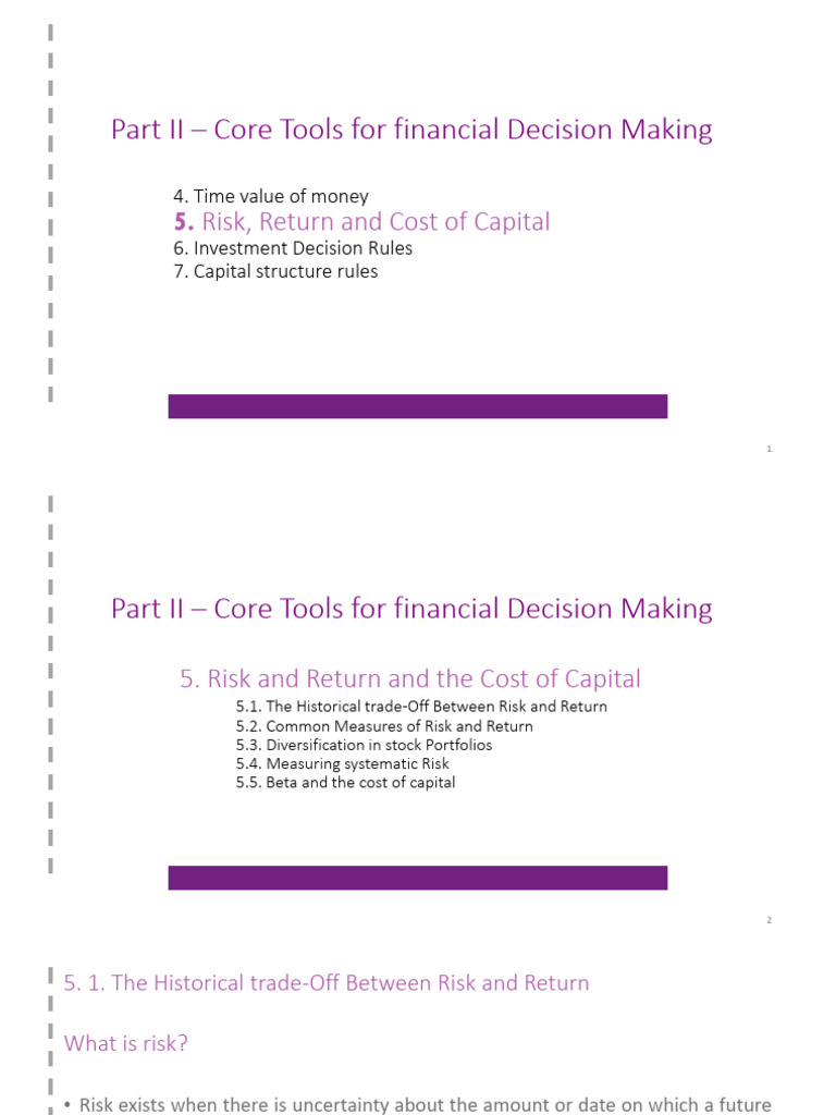 Corporate Finance 5 Risk, Return and Cost of Capital | PDF | Cost Of ...