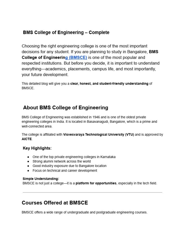 BMSCE Bangalore Review 2026 | PDF | Computing
