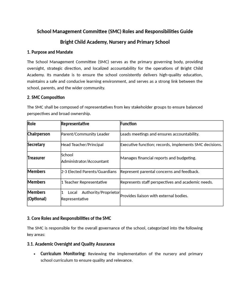 School Management Committee | PDF | Regulatory Compliance | Teachers