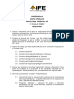 Consejo Local Sesión Ordinaria Proyecto de Orden Del Día 31 de Julio de 2012 18:00 HORAS