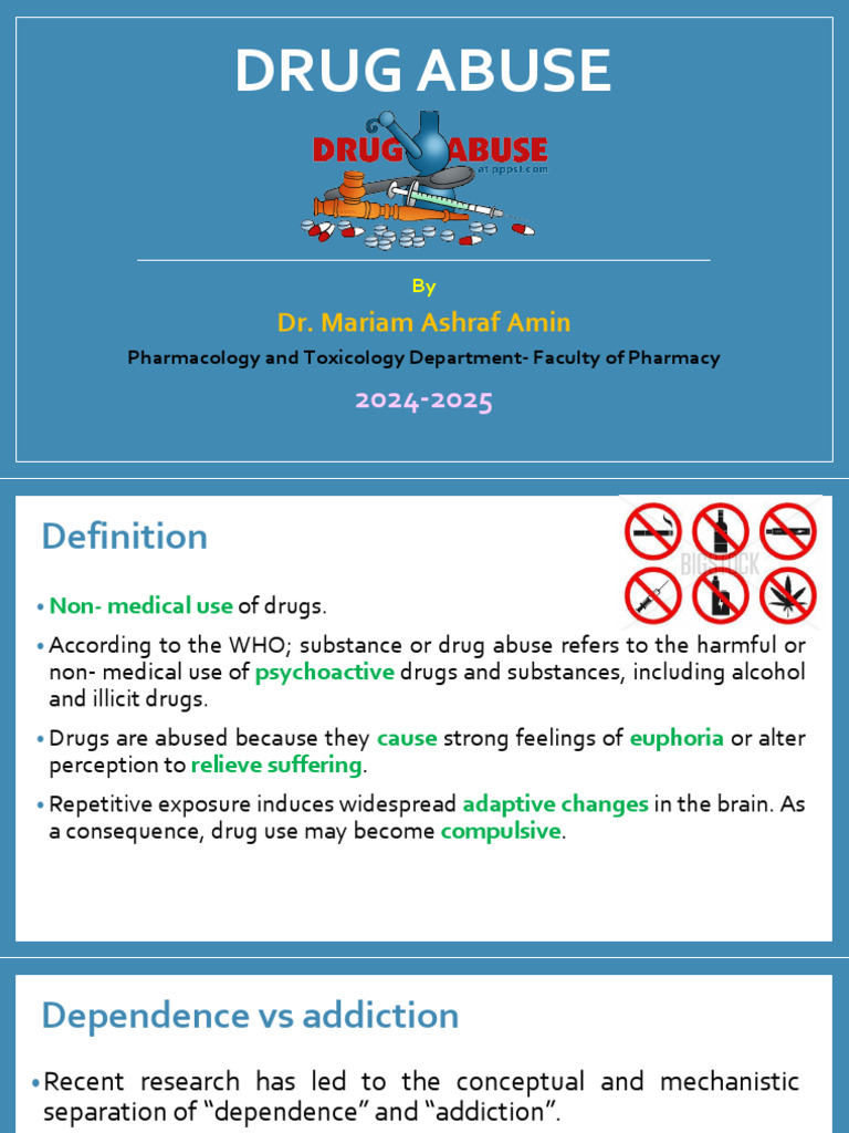 Drug Abuse 25-26 | PDF | Nicotine | Opioid Use Disorder
