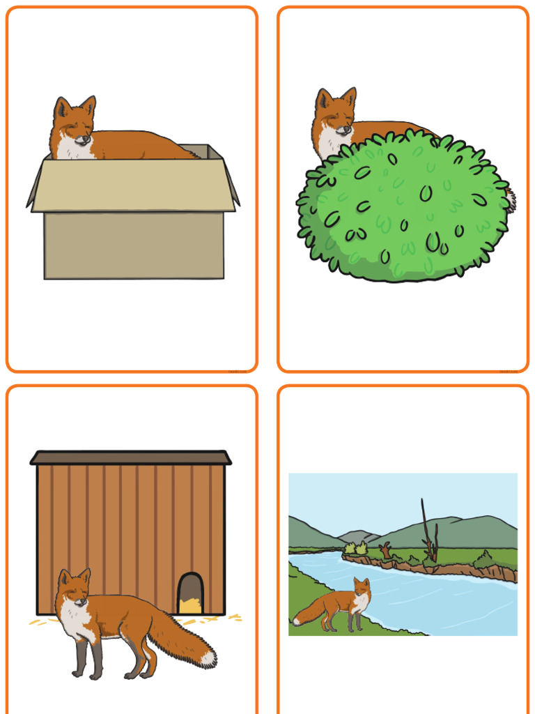 T T 2547904 Where Is The Fox Positional Language Picture Cards | PDF