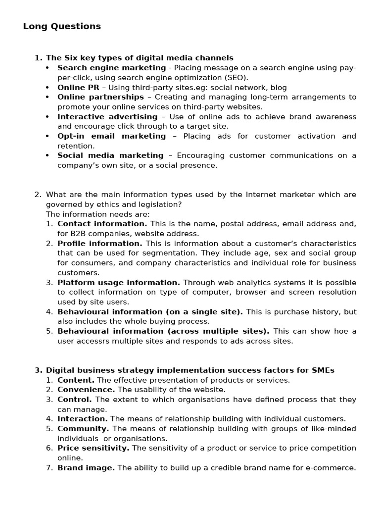Long Questions | PDF