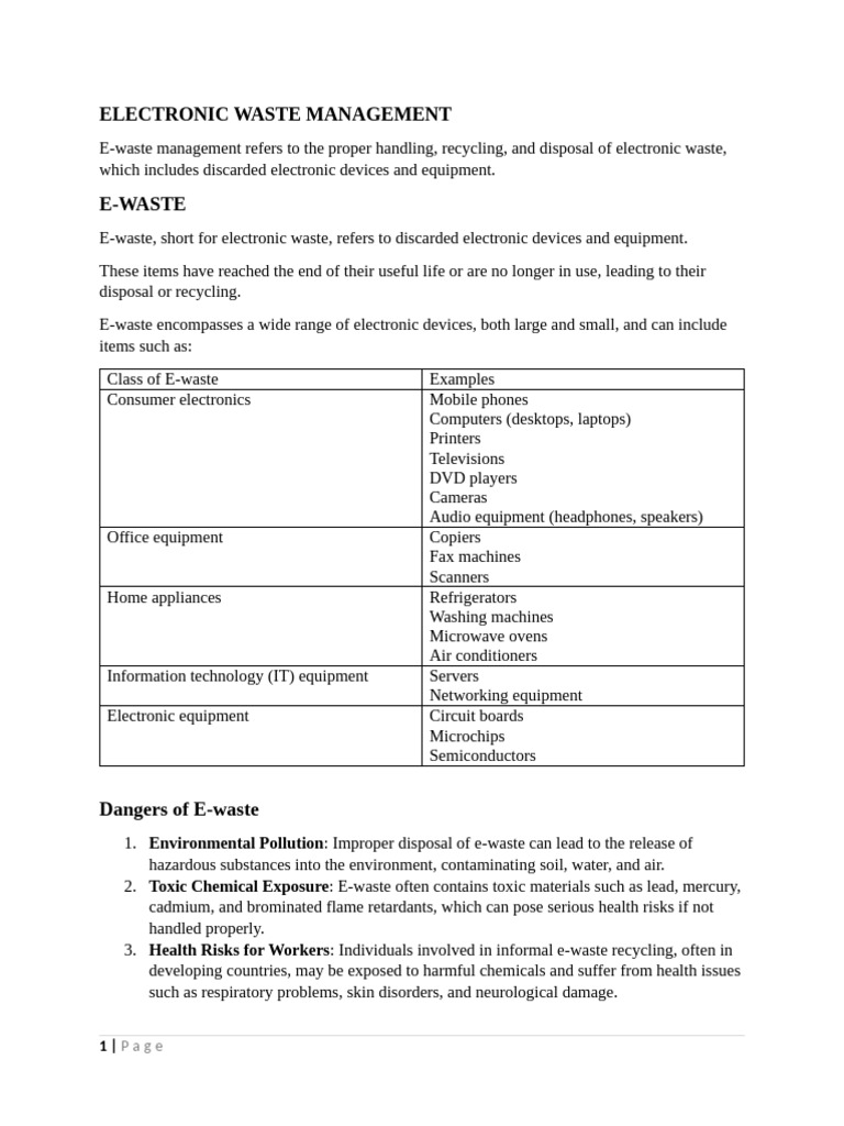 s4 Electronic Waste Management | PDF | Electronic Waste | Waste Management