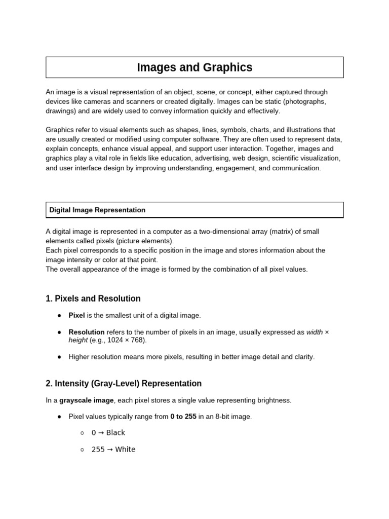 Unit 3 - Images and Graphics | PDF | Data Compression | Information And ...