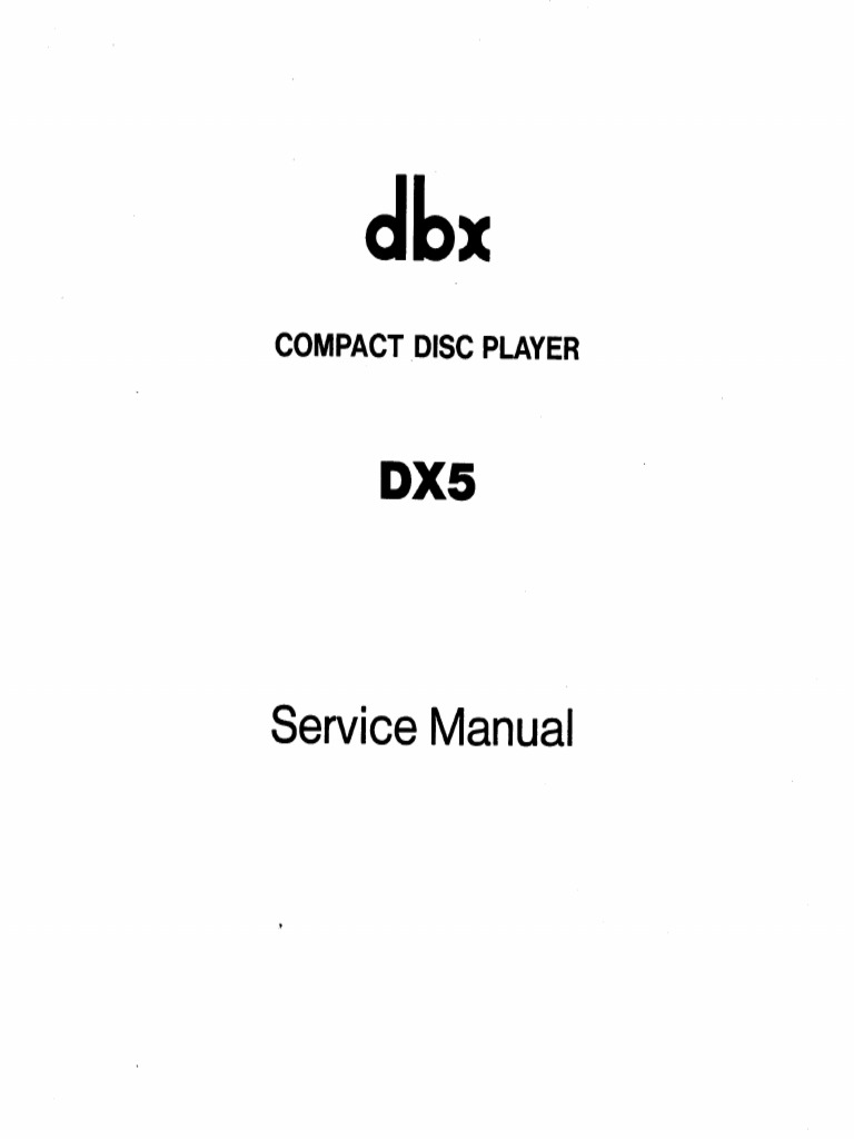 DBX DX5 CD SM | PDF